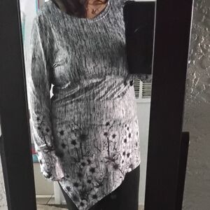 Floral Gray Women's Top